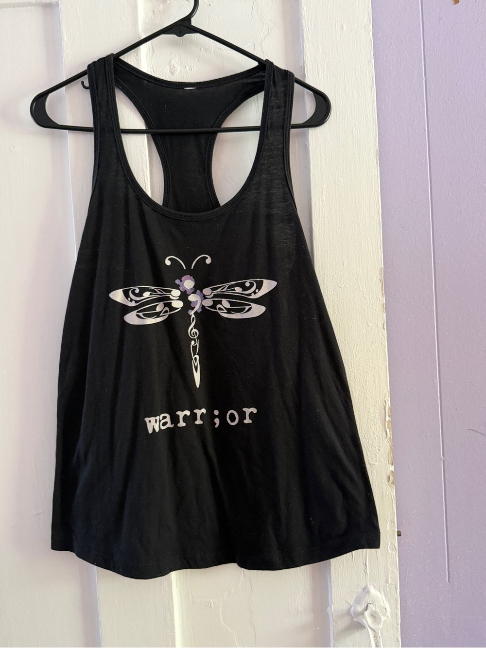 Black Warrior Dragonfly Graphic Racerback Tank